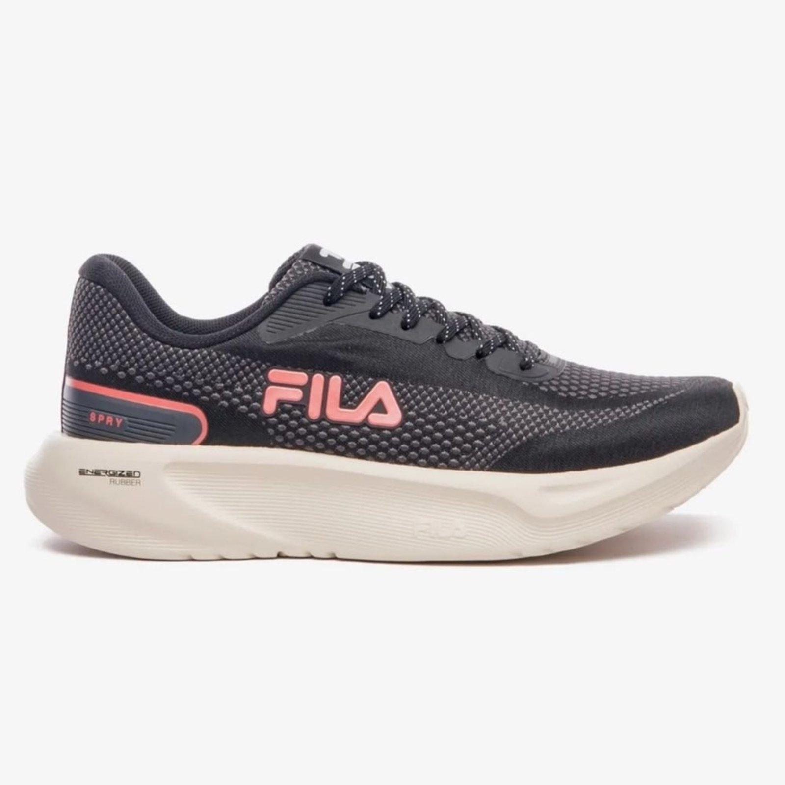 Tênis Esportivo Feminino Spry Preto Grafite Goiaba Fila F02TR00117-7368