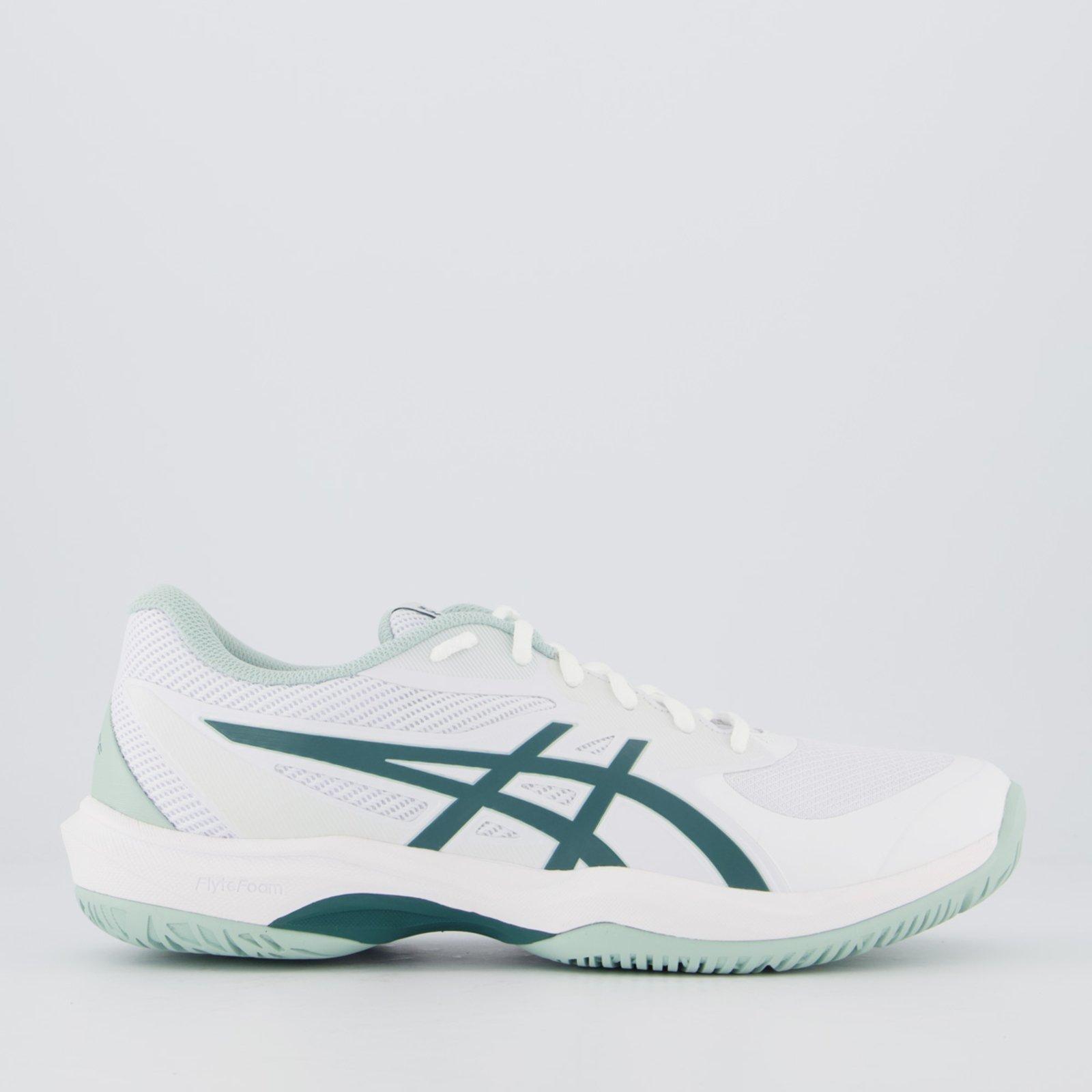 Tênis Asics Game FF Branco e Verde Água