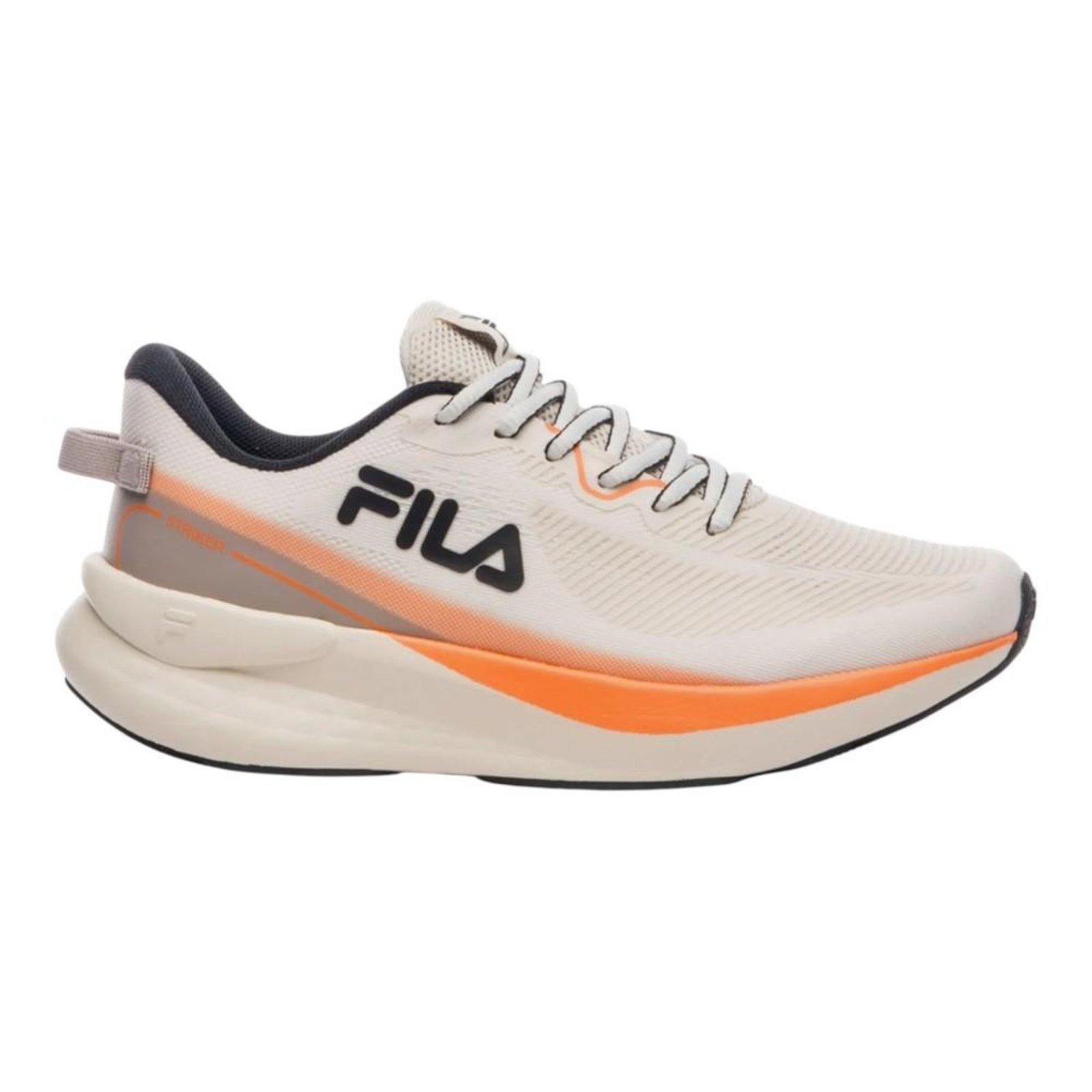Tênis Fila Striker Feminino Bege e Laranja Bege