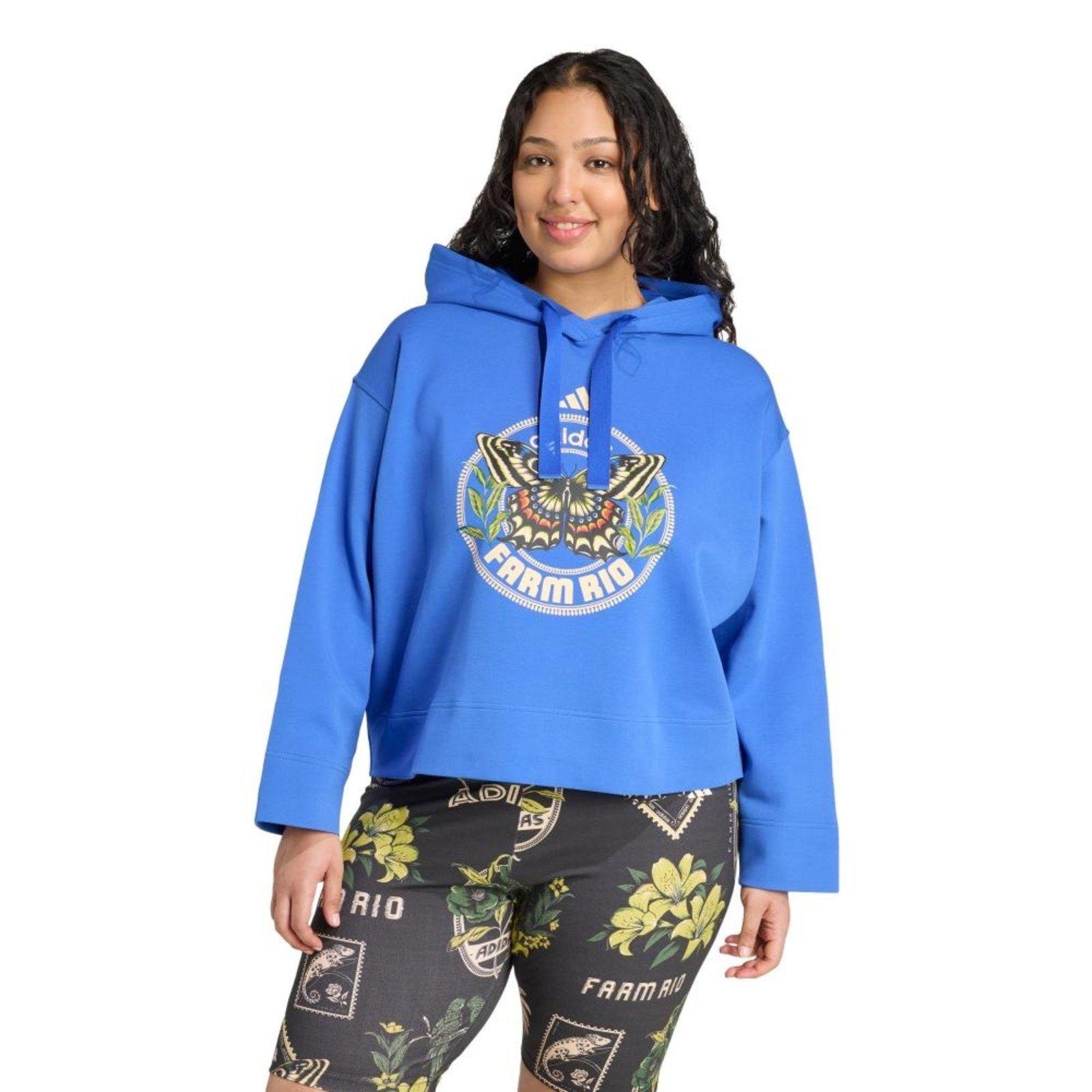 Moletom com capuz adidas x FARM (Plus Size) adidas Sportswear Azul