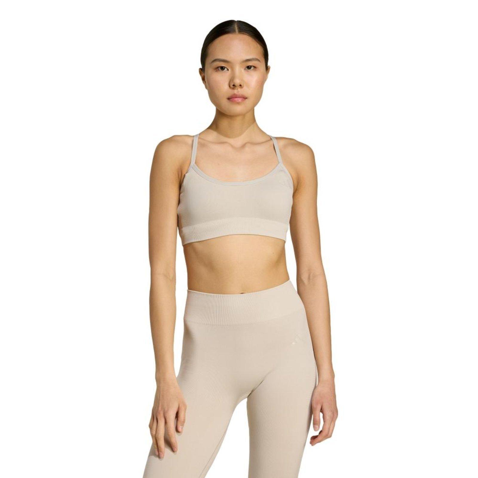 Workout Essentials Top Esportivo de Malha de Suporte Leve adidas Performance Bege