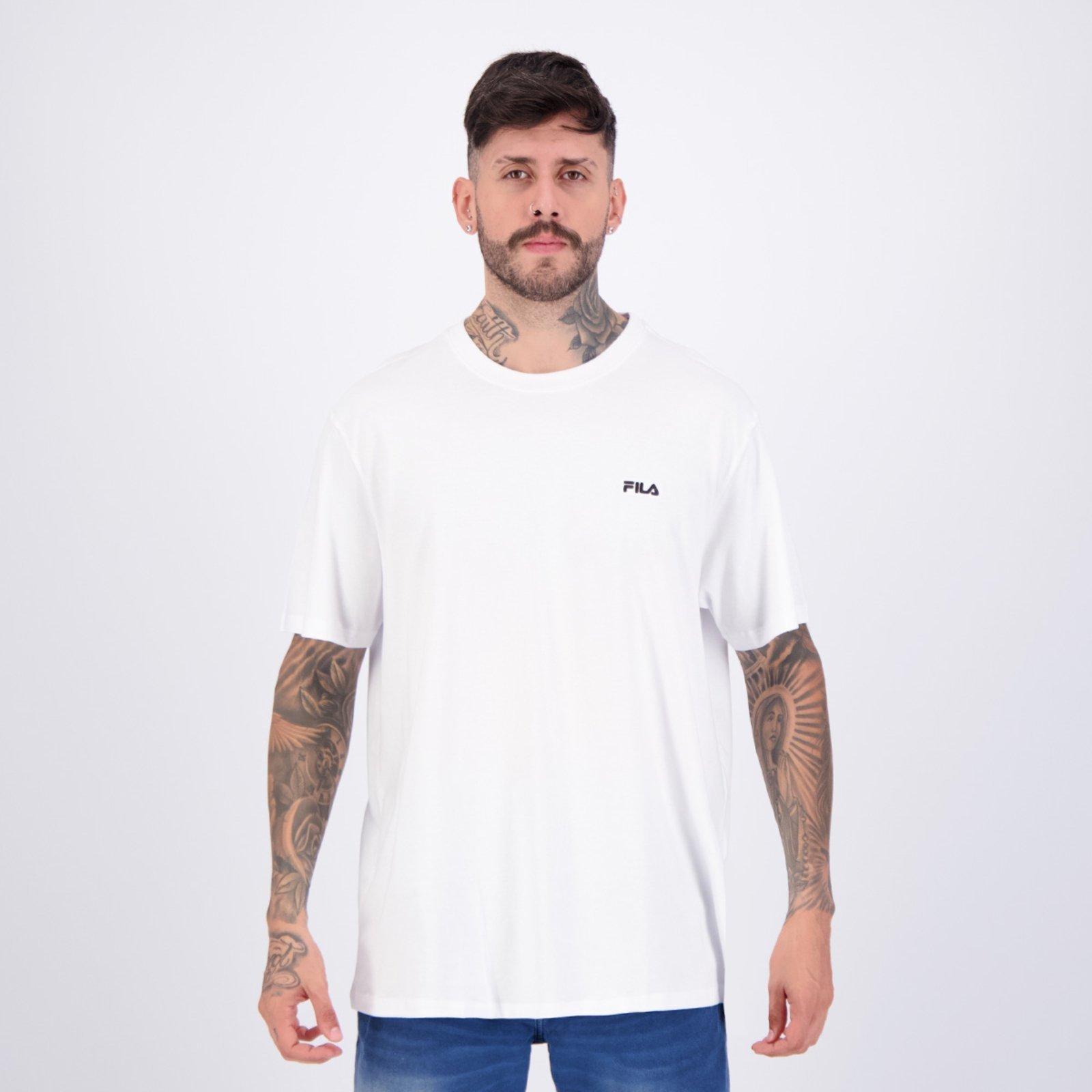 Camiseta Fila Regular Classic Branca e Preta
