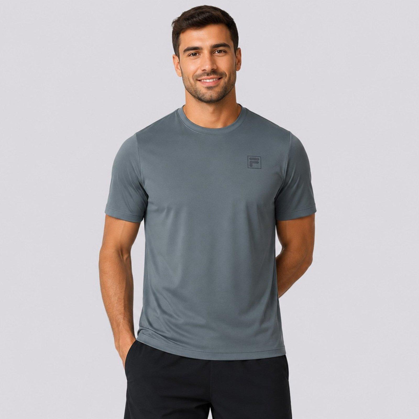 Camiseta Fila Reflective Core Run Cinza Escuro