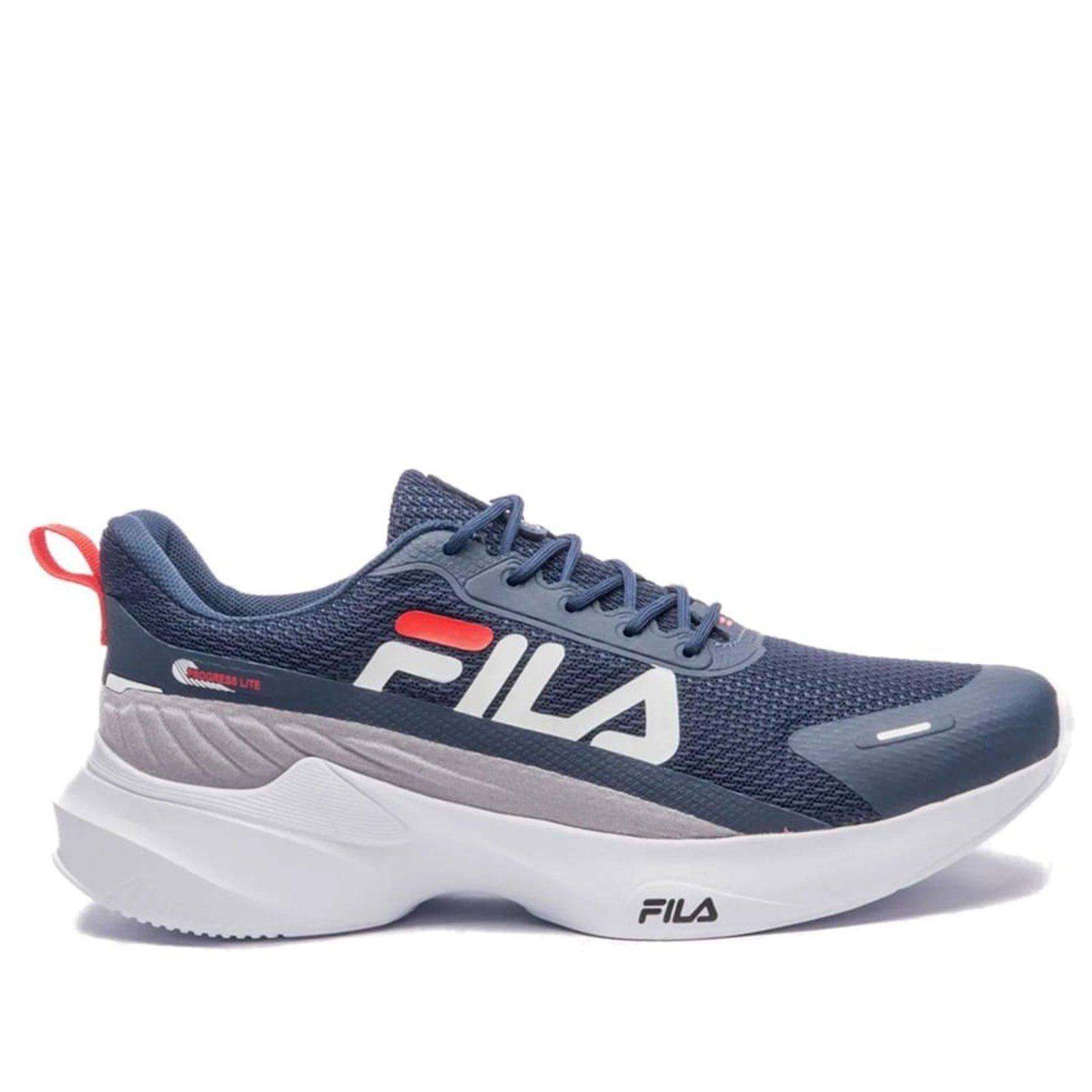 Tênis Masculino Fila Progress Lite Esportivo Marinho/Cinza