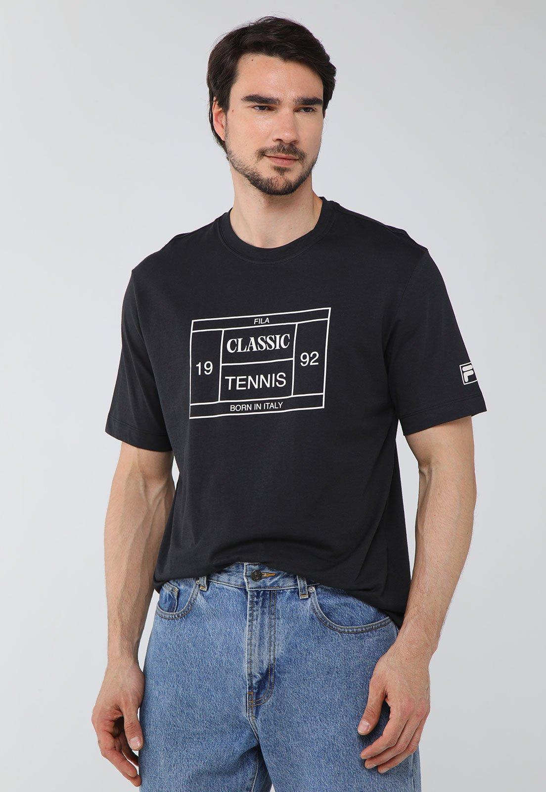 Camiseta Masculina Fila Comfort Tennis Union Preta
