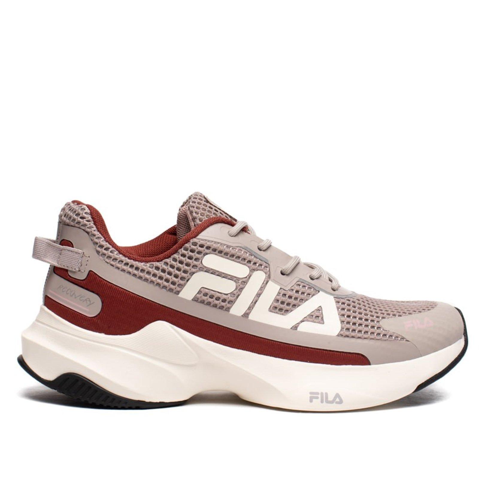 Tênis Feminino Fila Recovery Esportivo Bege/bordo