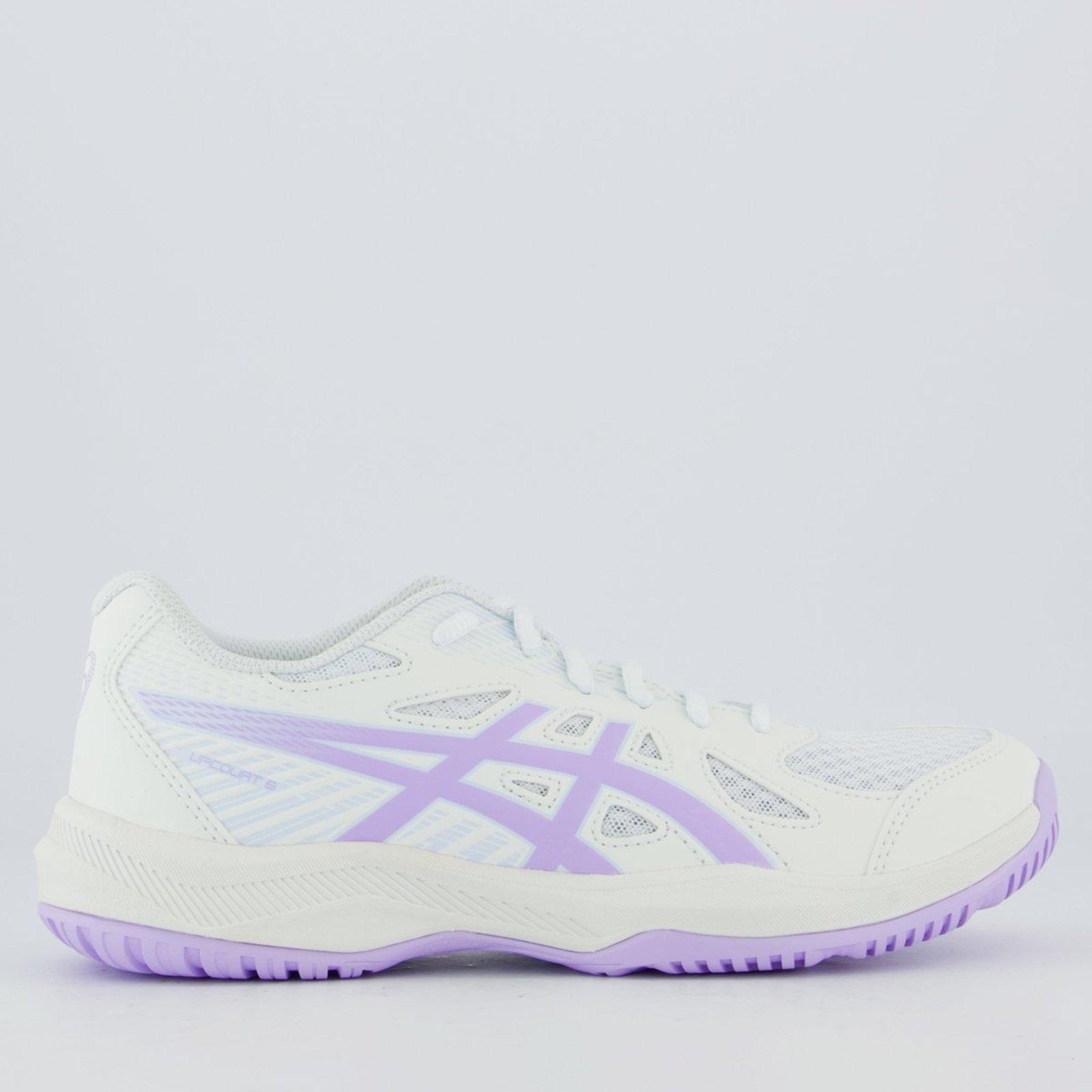 Tênis Asics Upcourt 6 Feminino Branco e Lilás